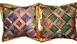 Pair of Decorative Vintage Silk Sari Toss Pillow Shams Cushion Covers