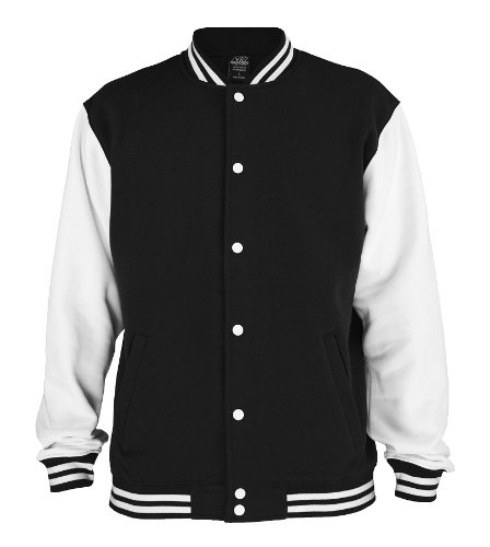 "Urban Classics" Designer-Jacke "2-tone College Sweatjacke" schwarz-wei�