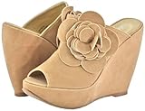 Blossom Whitney-6 Nude Faux Suede Women Wedge Pumps, 11 Blossom Whitney-6 Nude Faux Suede Women Wedge Pumps, 11