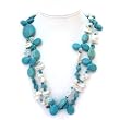 HinsonGayle "Sedona" Double Strand Turquoise and Biwa Pearl Necklace