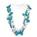 HinsonGayle Artisan Collection "Sedona" Double Strand Turquoise and Biwa Cultured Pearl Necklace (Sterling Silver)
