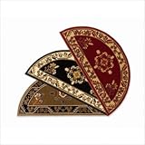 Minuteman International H-605 Jardin 44-Inch by 22-Inch Half Round Rug, Noir