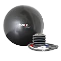 POWRX� Ballon de gym - Balle de gymnastique Deluxe - yoga - pilates - � 65 cm - Pompe inclus
