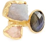 Zariin The Tale of Three Stones Gold Adjustable Ring