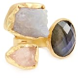 Zariin The Tale of Three Stones Gold Adjustable Rin