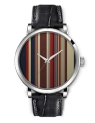 SPRAWL Aanalog Fashion Series Silver Ladies Watches of Genuine Black Leather Strap,Unique Wrist Watch for Women Girls Designed with Streaks of dark colors