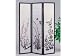 3-Panel Flower Design Wood Shoji Screen / Room Divider