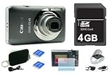 Canon Ixus 115 Grau Digitalkamera mit 4 GB SDHC Karte, Tasche, Schutzfolie, 2 x Fremdhersteller AKKUs und Multifunktion Ladegerät anstatt original
