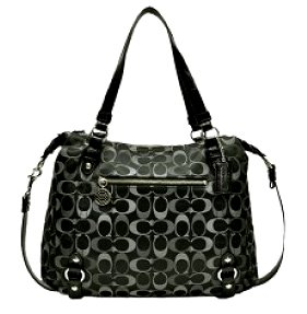 Coach Signature Op Art Alexandrea Handbag Bag Purse tote 17580 Black Multi