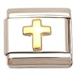 Holy Cross Italian Charm Gold Plated 9mm