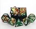 Chessex Gemini Gold-Green 7 piece dice set