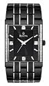 Bulova Men's Diamond Accented Case Bracelet Black Dial Watch #98E108