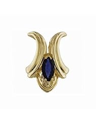 14K Yellow Gold Sapphire and Diamond Pendant -- LIFETIME WARRANTY