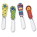 Supreme Housewares Flip Flops Cheese Spreaders, Hand-Painted Resin Handles with Stainless Steel Blades for Spreading Cream Cheese, Butter, Jam, or sandwich, Assorted Colors, Set of 4