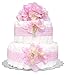 Bella Sprouts Diaper Cake, Two Tier, Pink/White
