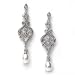 Bridal Earrings, Silver Vintage Chandelier Earrings with Pearl Drop 685