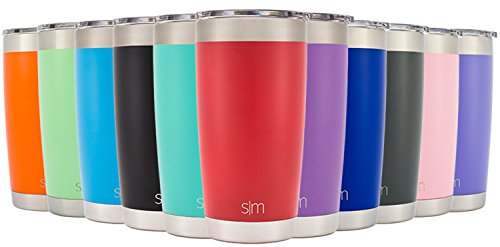 Simple Modern Tumbler Vacuum Insulated 20oz Cruiser with Lid - Double Walled Stainless Steel Travel Mug - Sweat Free Coffee Cup - Compare to Yeti and Contigo - Powder Coated Flask - Cherry Red