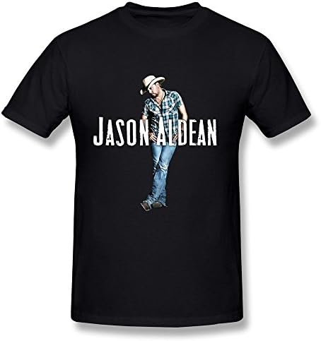 FZATE American Country Rock Singer Jason Aldean Cotton T Shirt For Men Black
