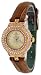 JLO Women's Rose Gold Tone Diamond Bezel Leather Strap Watch #2308RGHY