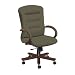 National Office Furniture Remedy High Back Executive Wood Office Chair, Cordovan Walnut, Grey Faux Leather