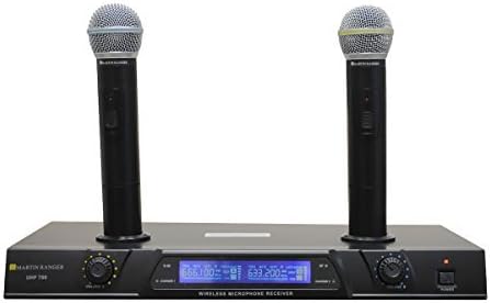 MartinRangers UHF700U Dual Channel Rechargeable Wireless Handheld Microphone