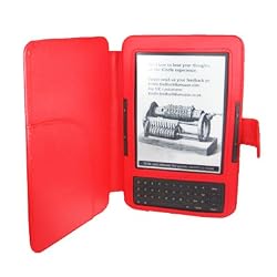 HDE&reg; Red Hard Cover Case Compatible w/ New Kindle Keyboard / Kindle 3