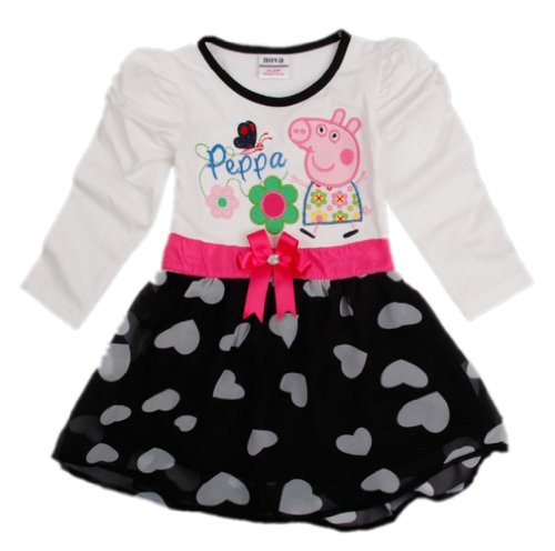 Girl Dress Long-sleeved Dress Lace Butterfly Belt,white£¬4y