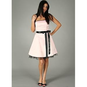 Strapless Tulle A-Line Formal for Bridesmaid Formal Prom