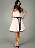 Strapless Tulle A-Line Formal for Bridesmaid Formal Prom
