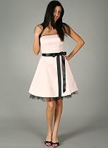 Strapless Tulle A-Line Formal for Bridesmaid Formal Prom