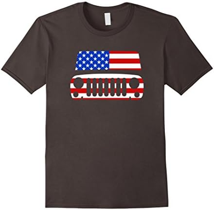 American Flag with Jeep Grille Shirt T-shirt - Male XL - Asphalt