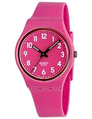 Swatch Womens GP128 Quartz Plastic Pink Dial Watch