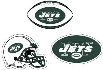 NFL New York Jets Stickers 3 Pack with Football Trivia Combo Set
