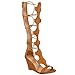 Women's Gladiator Strappy Under Knee High Wedge Gladiator Sandals