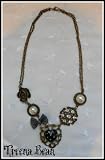 Treena Bean Vintage, Victorian Pearl, Crystal & Brass Necklace***FREE SHIPPING***