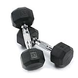 SPRI Deluxe Rubber Dumbbells (Sold as set of 2) (10-Pound)