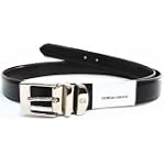 Giorgio Armani Adjustable Leather Black/Brown Reversible Men's Belt