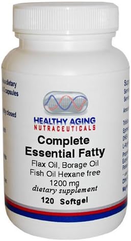 Healthy Aging Nutraceuticals Complete Essential Fatty Acids 1200 Mg Flax Oil, Borage Oil, Fish Oil  Hexane Free 120 Softgels