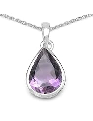 4.00 Carat Genuine Amethyst 925 Sterling Silver Pendant