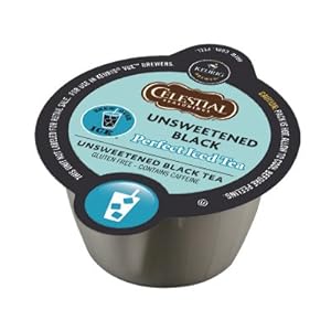 Celestial Seasonings Unsweetened Black Perfect Iced Tea, Vue Packs for Keurig Vue Brewers