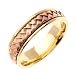 Handmade Wedding Band With Comfort Fit 14K Two-tone Gold Can Also Be Made In Platinum or Other Colors 18K And 24K Is Also Available 7mm