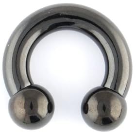 One PVD Stainless Steel Circular Barbell: 4g 5/8" Black
