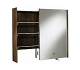 IMAGE OF KOHLER K-3093-F4 Purist Mirrored Cabinet with Integral Laminar Faucet, Black Walnut