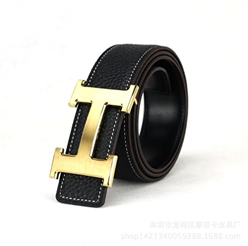 Vintage H Leather Gold Bubble Buckle Belt Capsule Logo “H” Sz 10 Black Desertcart Logo main image 2