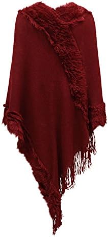 Envy Boutique New Women's Faux Fur Knitted Cape Sylished Poncho