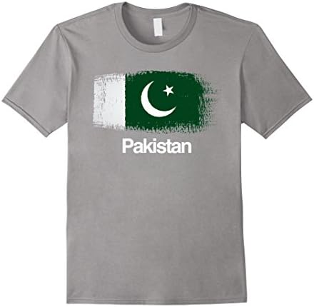 Men's Pakistan Flag Love Pakistan Pride T-shirt Medium Slate