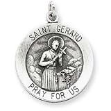 Sterling Silver Antiqued Saint Gerard Medal