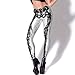 Female Stretchy Mid Waist Rock X-ray Skeleton Printed Leggings Pencil Pants Slacks White