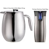 Bodum Columbia Colombian Coffee Maker 8 Cup French Press + Contigo Autoseal Stainless... by Bodum, Contigo