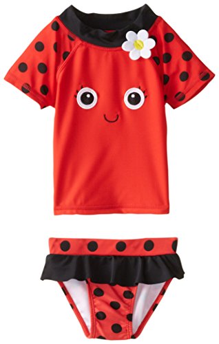 Candlesticks Baby Girls' Lady Bug Red Rash Guard Set